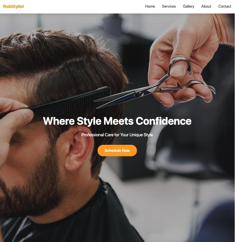 Salon Website Example 3